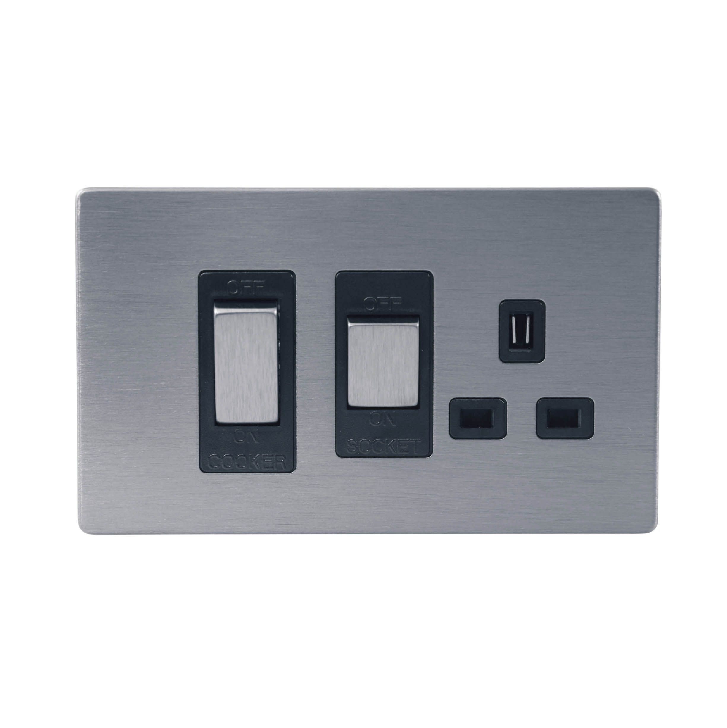 LAP Screwless Cooker switch & socket & Black inserts