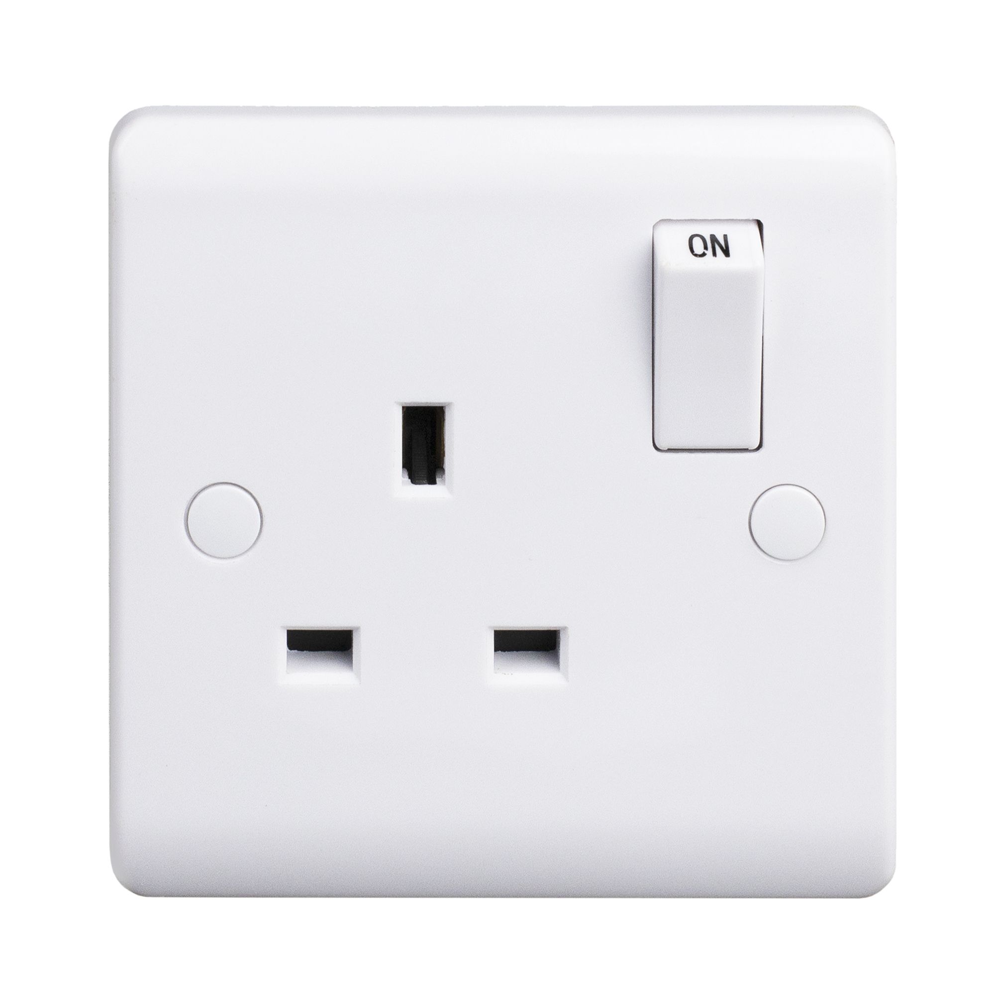 LAP Single 13A Mains fed Gloss White Centre Socket with 1 poles