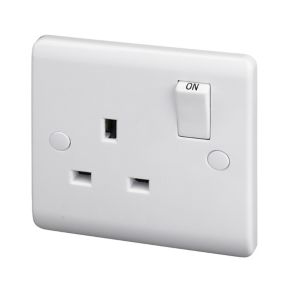 LAP Single 13A Switched Socket & Colour matched inserts, Pack of 5