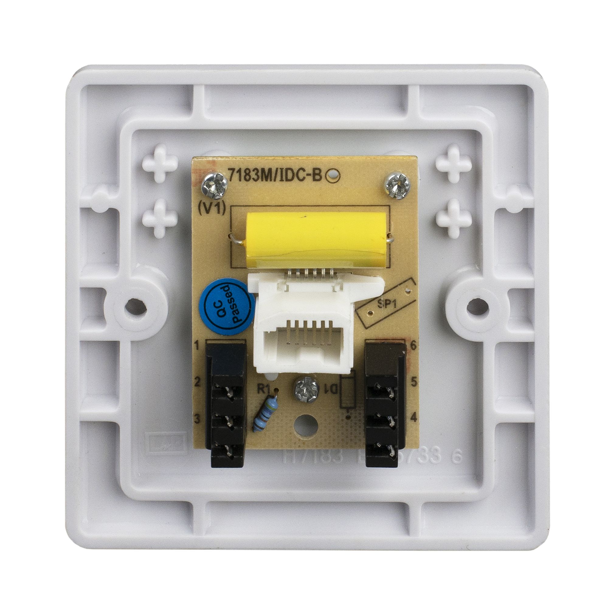 LAP White 1 gang Raised slim Master telephone socket