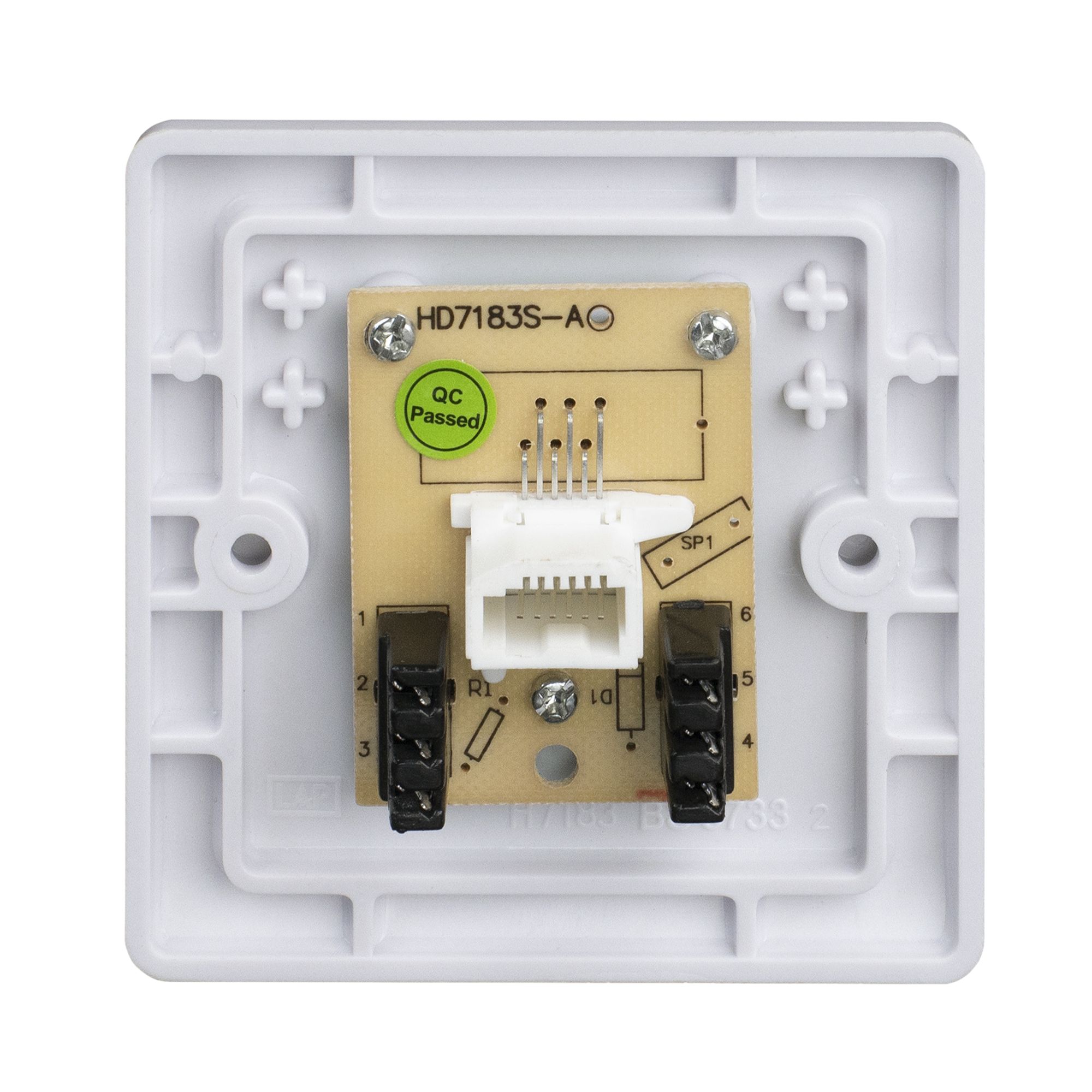 LAP White 1 gang Raised slim Slave telephone socket