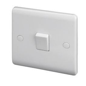 LAP White 10A 2 way 1 gang Raised slim Light Switch, Pack of 5