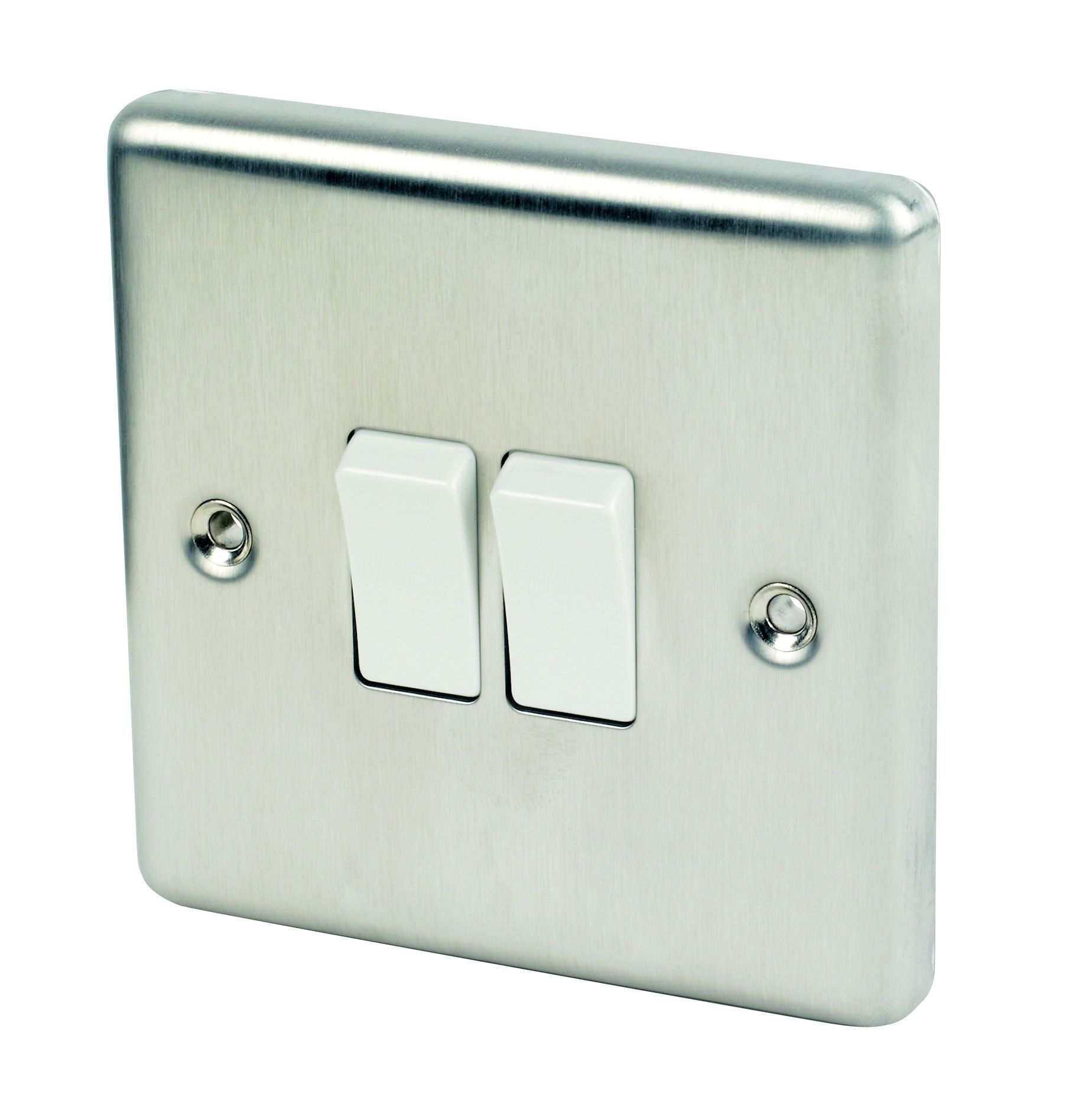 LAP White 10A 2 way 2 gang Light Switch