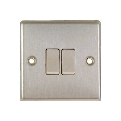 LAP White 10A 2 way 2 gang Light Switch