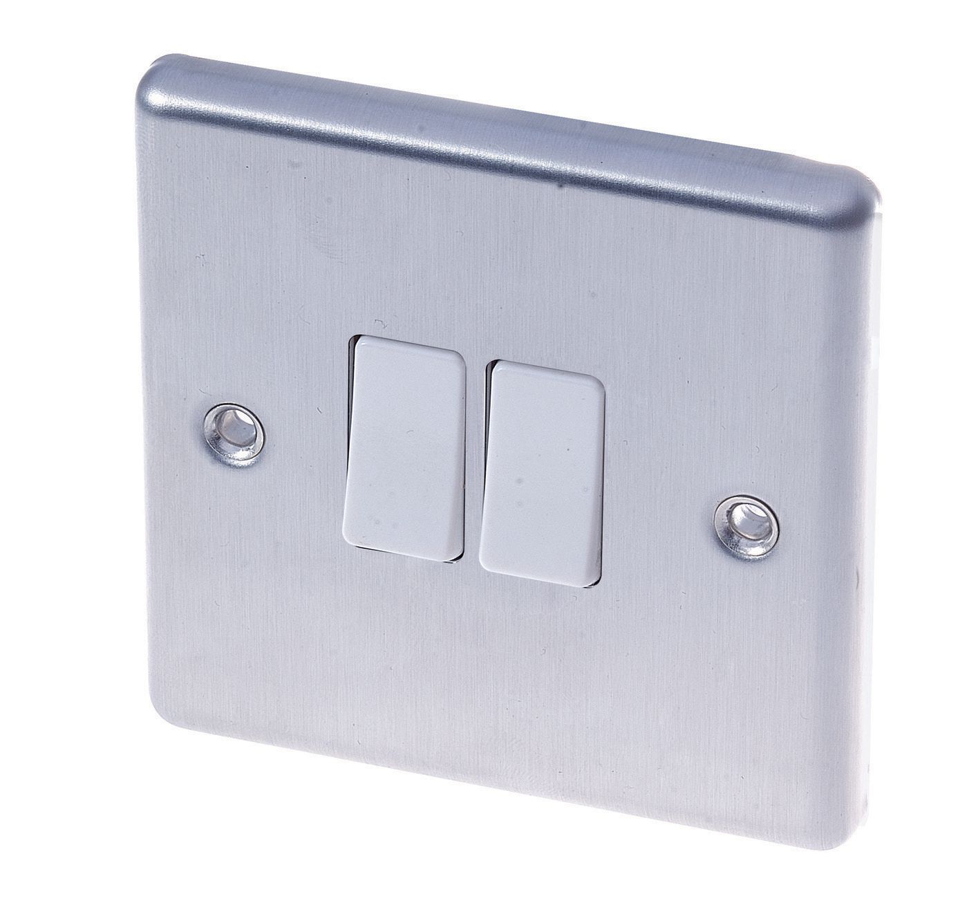 LAP White 10A 2 way 2 gang Light Switch