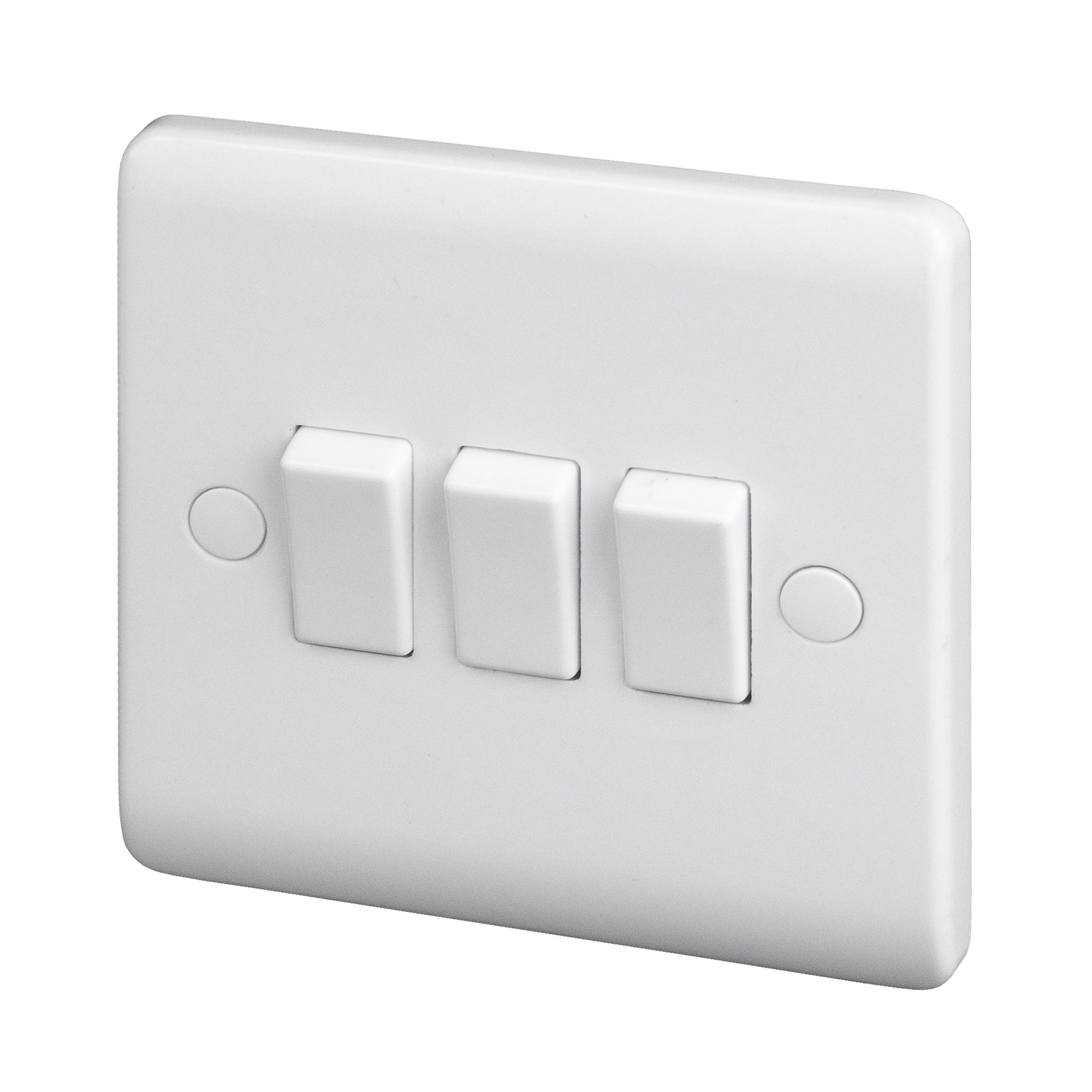 LAP White 10A 2 way 3 gang Raised slim Light Switch