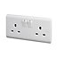 LAP White Double 13A Socket & Colour matched inserts