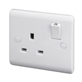 LAP White Single 13A Socket & Colour matched inserts
