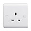 LAP White Single 13A Unswitched Socket with Colour matched inserts
