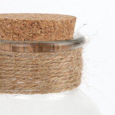 Large Clear Hessian wrapped Glass Bottle