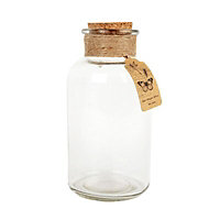 Large Hessian wrapped Glass Bottle, Clear