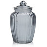 Large Ornate Glass Jar, Grey