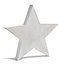 Large Star Wood Ornament, White wash effect