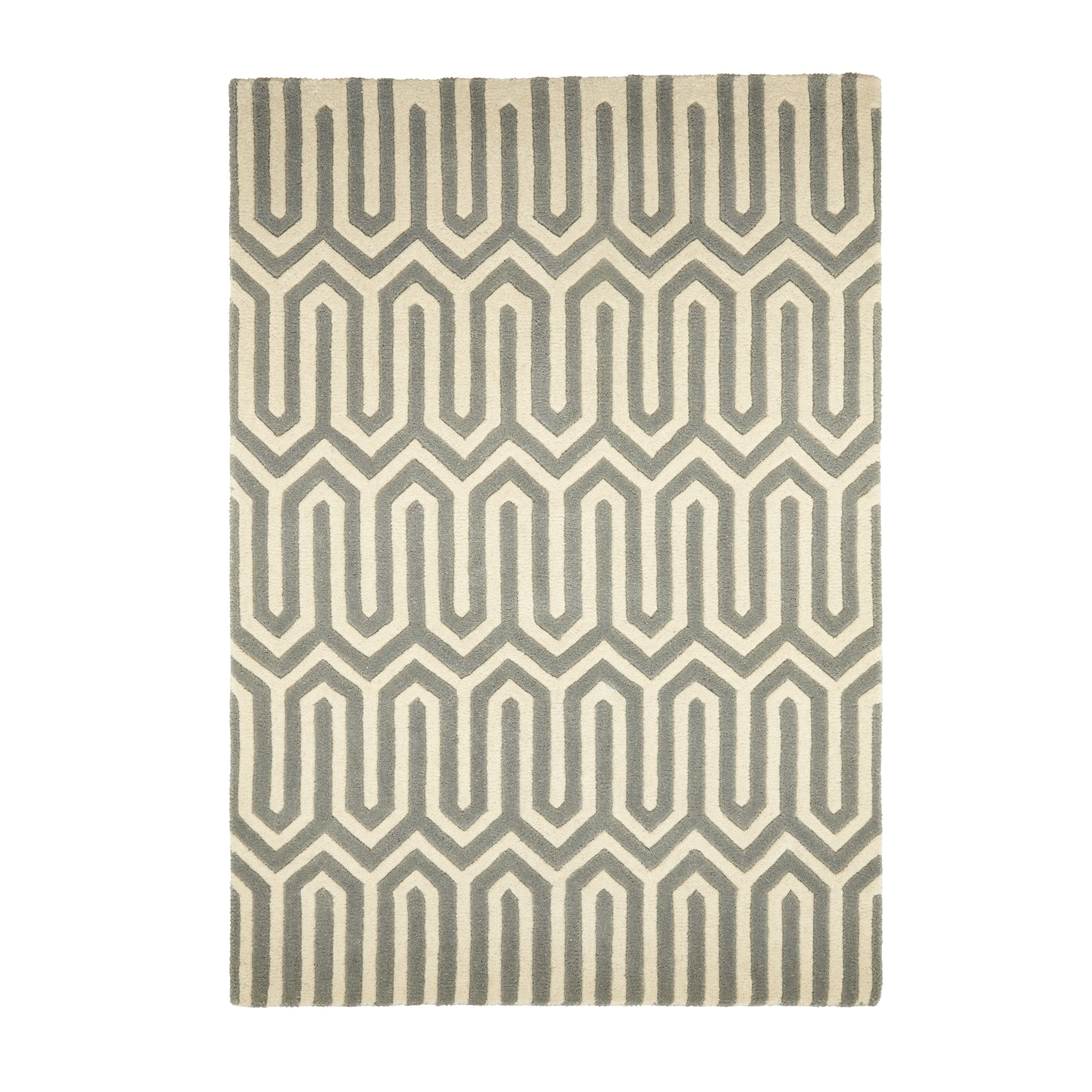 Larissa Cream & grey Rug 170cmx120cm DIY at B&Q