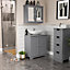 Lassic Hayle Matt Grey Freestanding Double Bathroom Sink cabinet (H) 600mm (W) 600mm