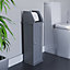 Lassic Hayle Matt Grey Freestanding Toilet roll holder & cupboard (H)680mm (W)205mm
