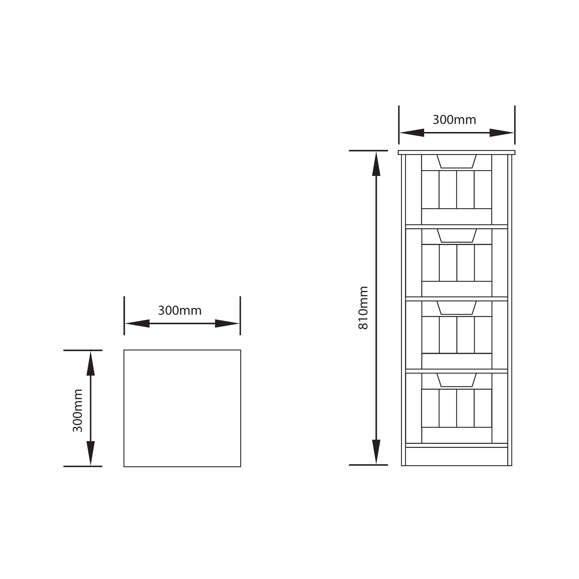 Lassic Hayle Matt Grey Narrow 4 Drawer unit (H)810mm (W)300mm