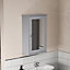 Lassic Hayle Matt Grey Single Bathroom Wall cabinet Mirrored (H)53cm (W)34cm