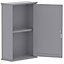 Lassic Hayle Matt Grey Single Bathroom Wall cabinet Mirrored (H)53cm (W)34cm