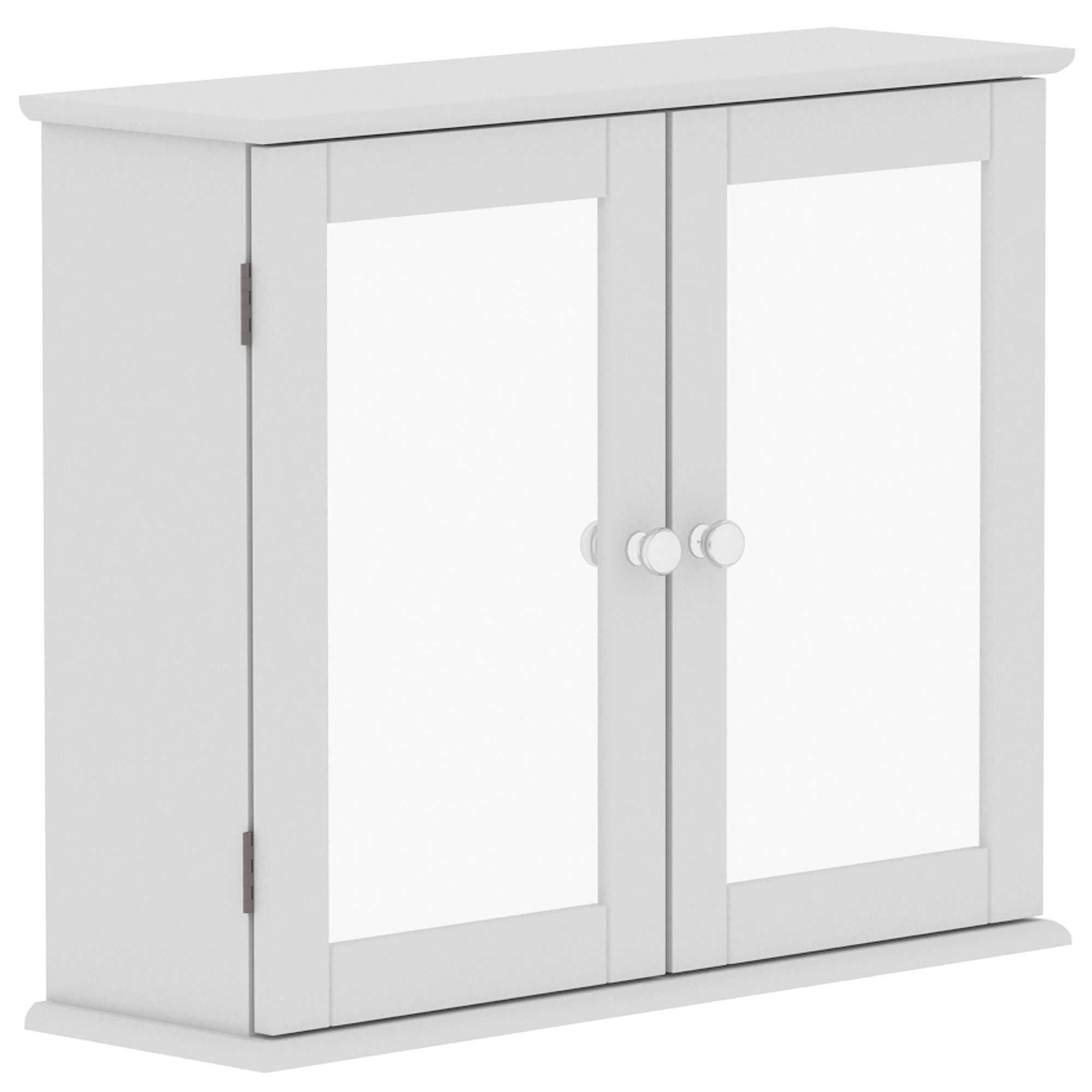 Lassic Hayle Matt White Bathroom Double Wall cabinet Mirrored (H)47cm (W)57cm