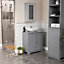 Lassic Hayle Tall Matt Grey Single Wall-mounted Bathroom Cabinet (H)170cm (W)40cm