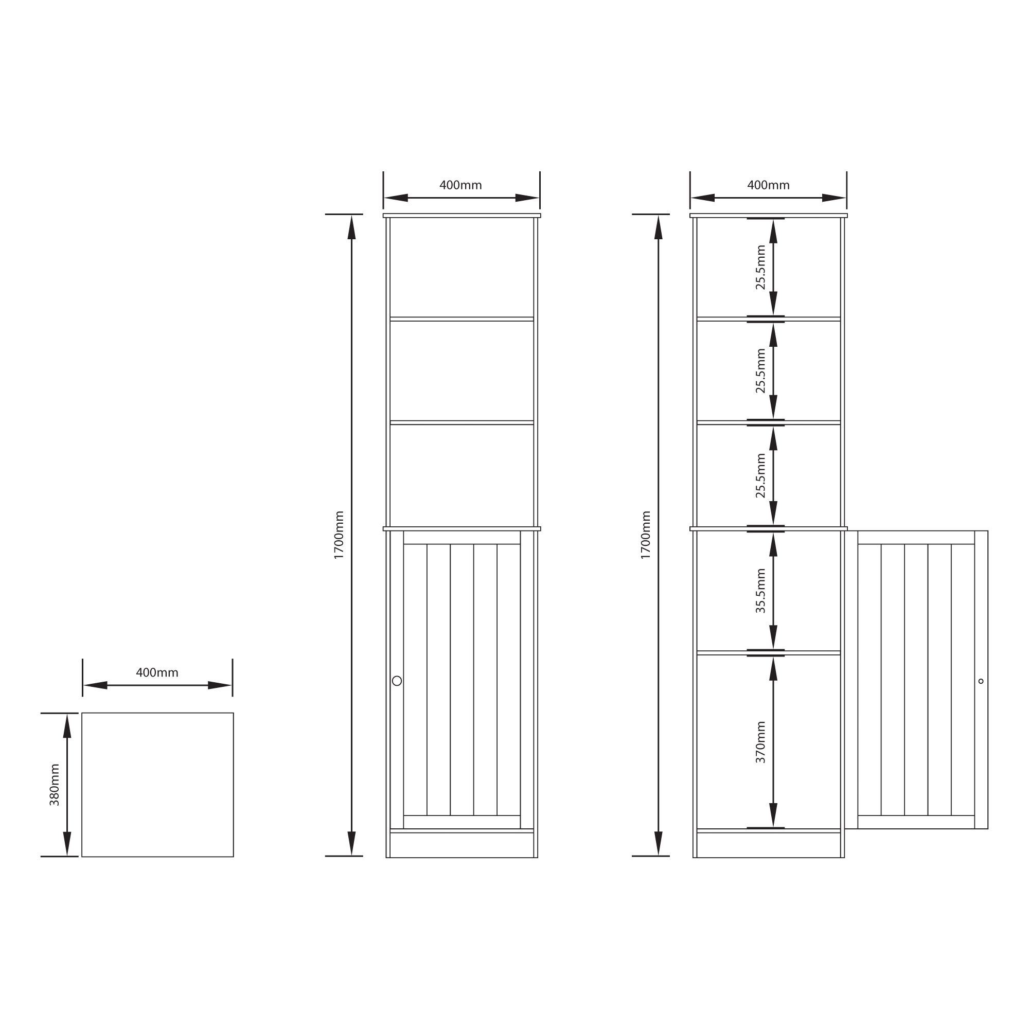 Lassic Hayle Tall Matt White Single Wall-mounted Bathroom Cabinet (H)170cm (W)40cm