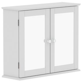 Lassic Rebecca Jones Matt White Modern Double Wall cabinet Mirrored (W)570mm (H)470mm
