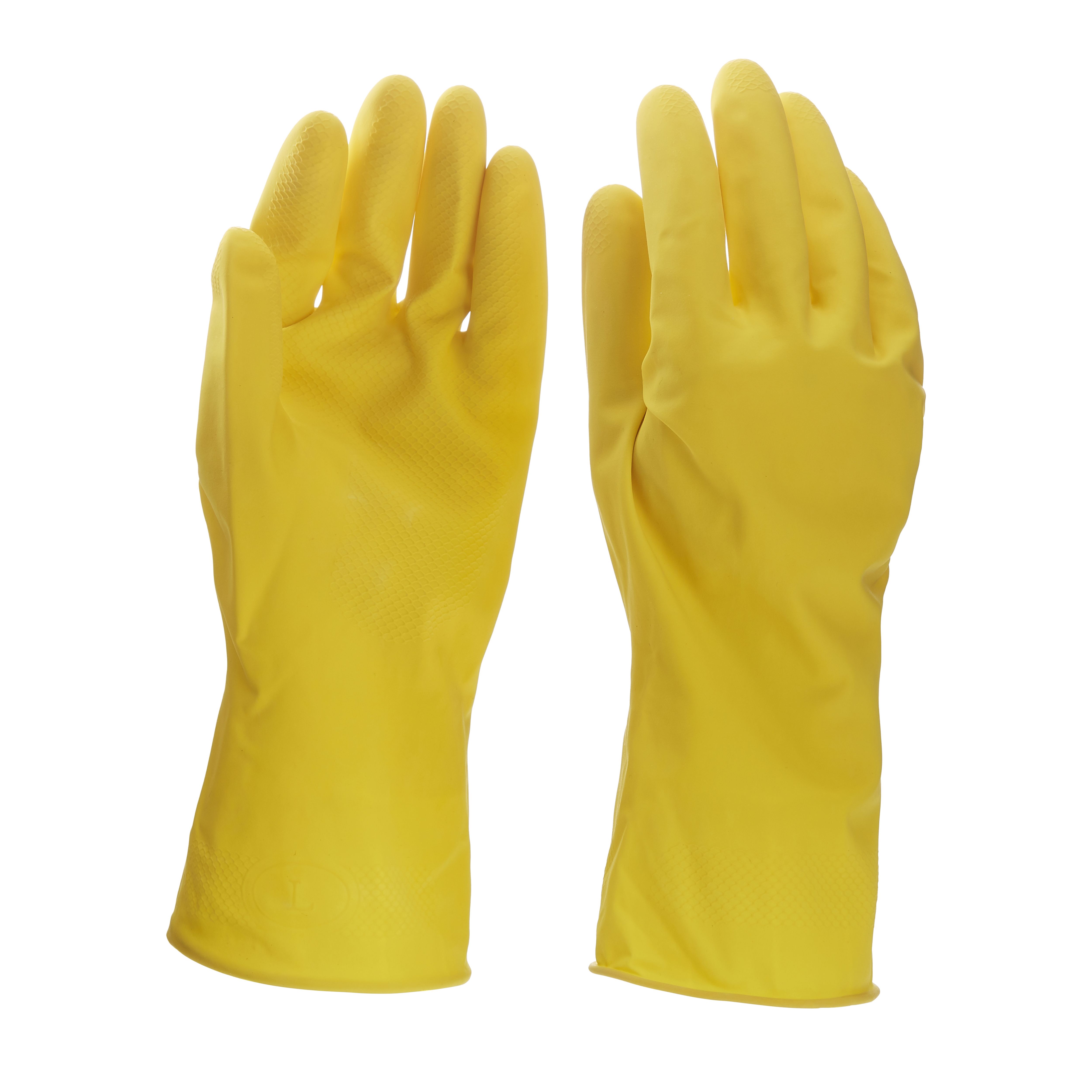 Latex Yellow General handling gloves, Large