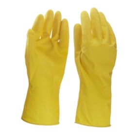 Latex Yellow General handling gloves, Medium