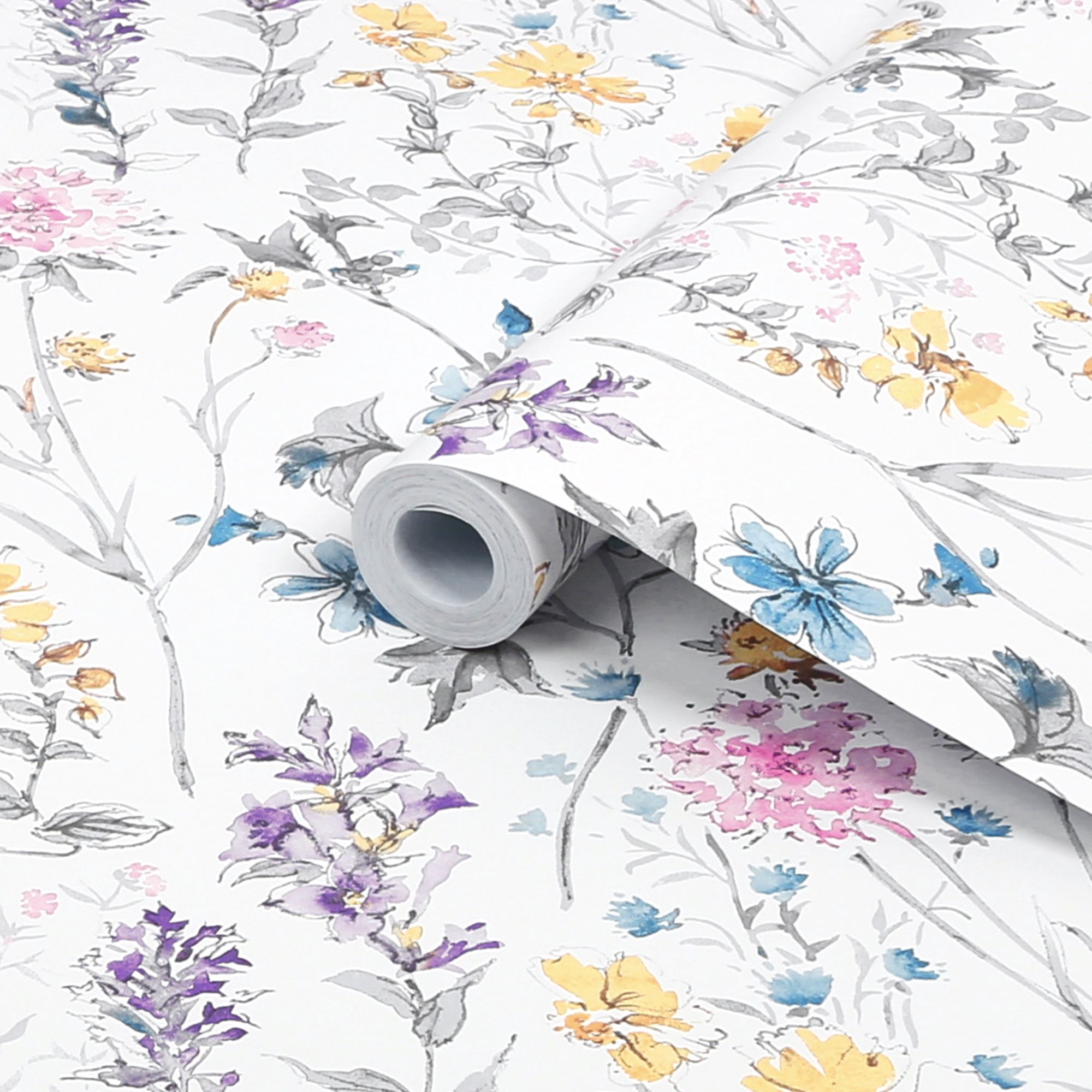 Laura Ashley Abstract Multicolour Wild meadow Smooth Wallpaper
