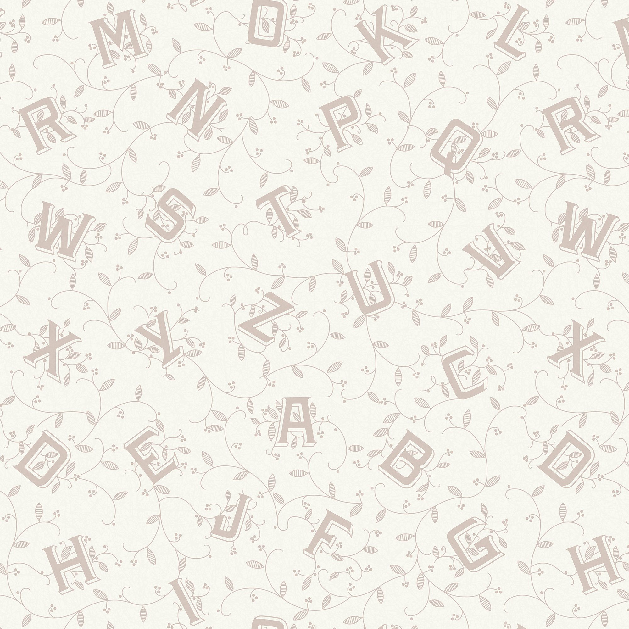 Laura Ashley Alphabet Grey Kids Smooth Wallpaper