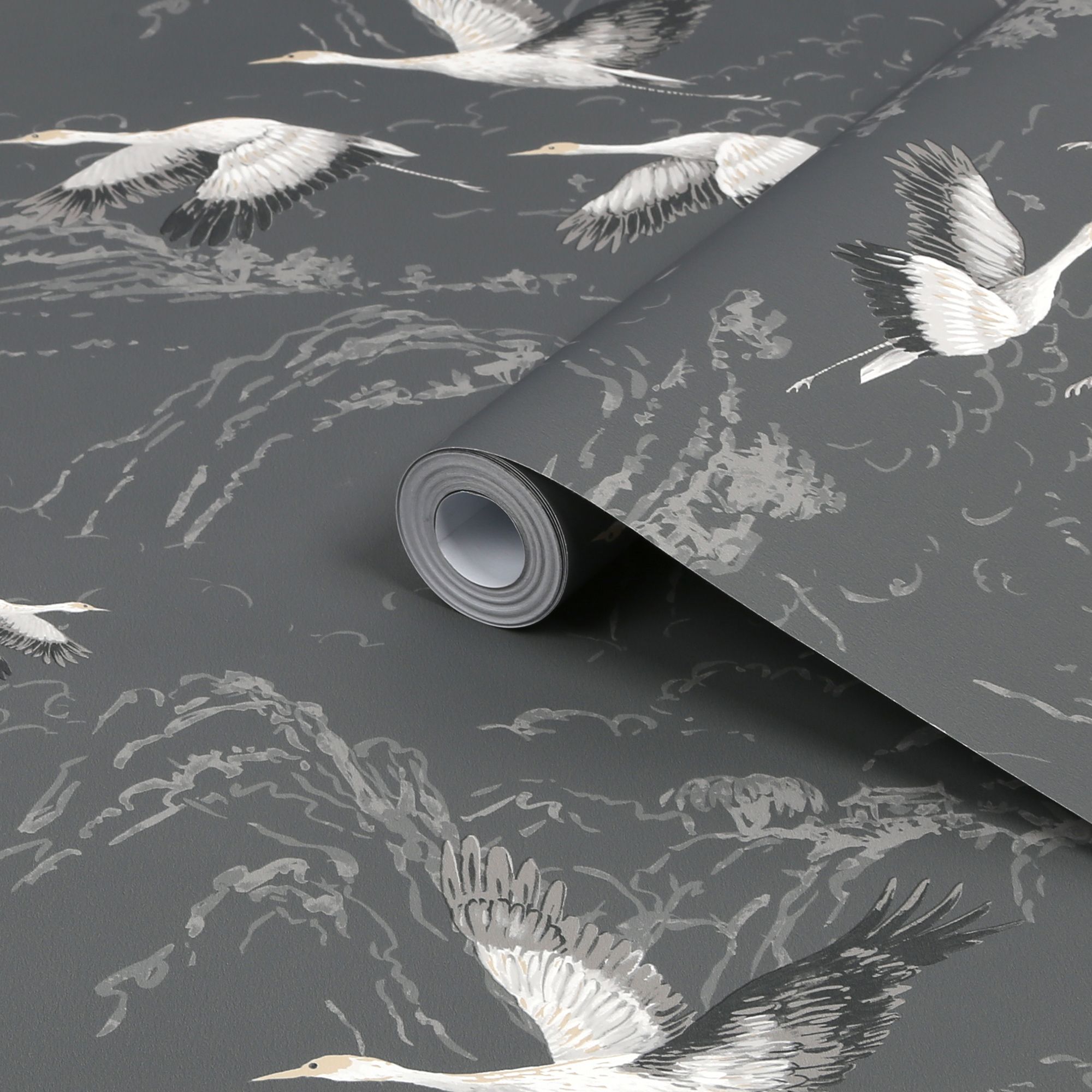 Laura Ashley Animalia Dark steel Bird Smooth Wallpaper Sample