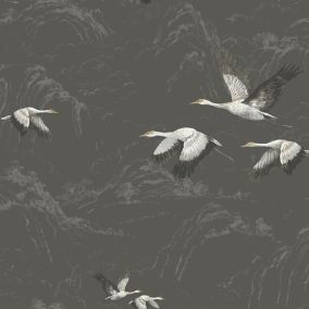 Laura Ashley Animalia Dark steel Bird Smooth Wallpaper