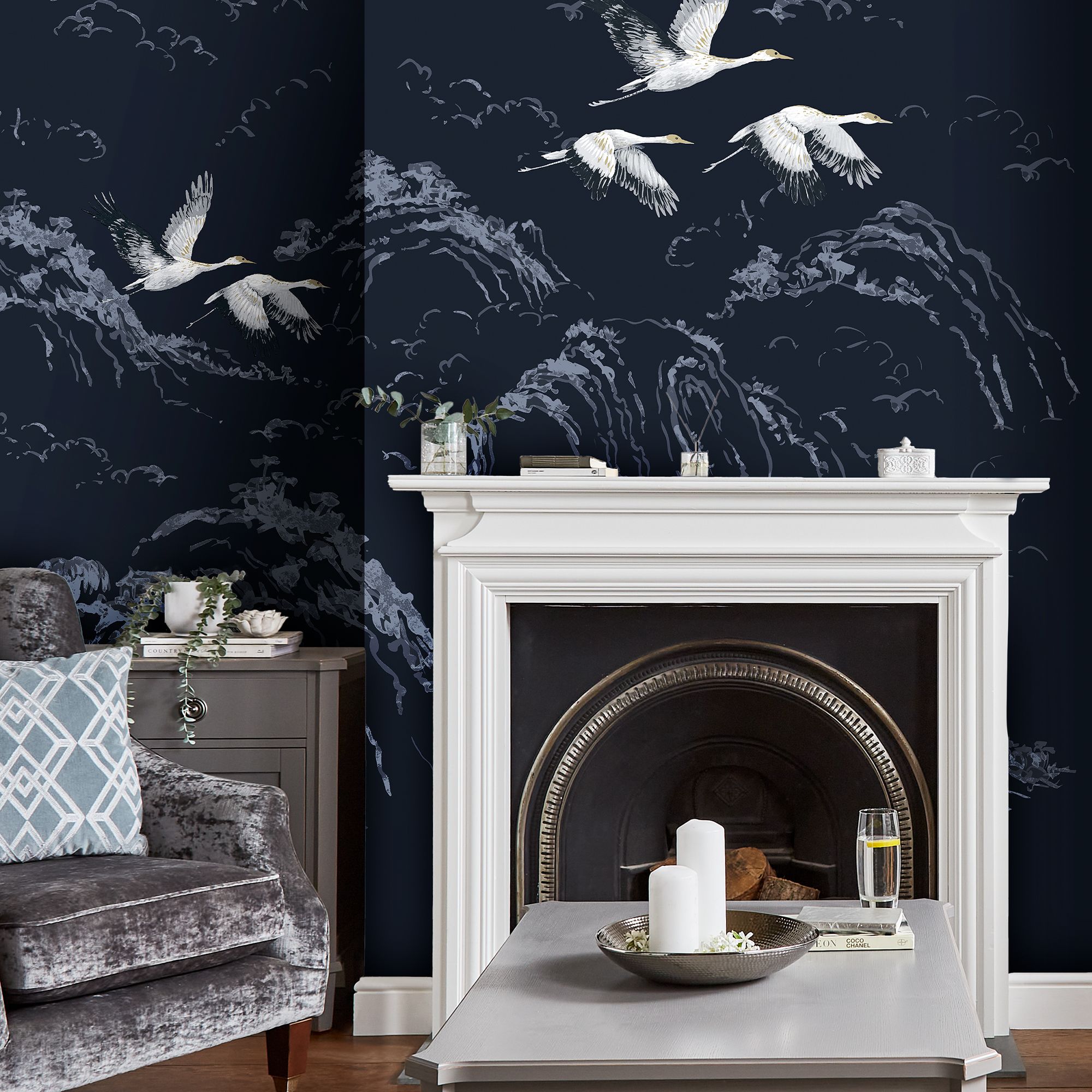 Laura Ashley Animalia Midnight Blue Animal Matt Mural