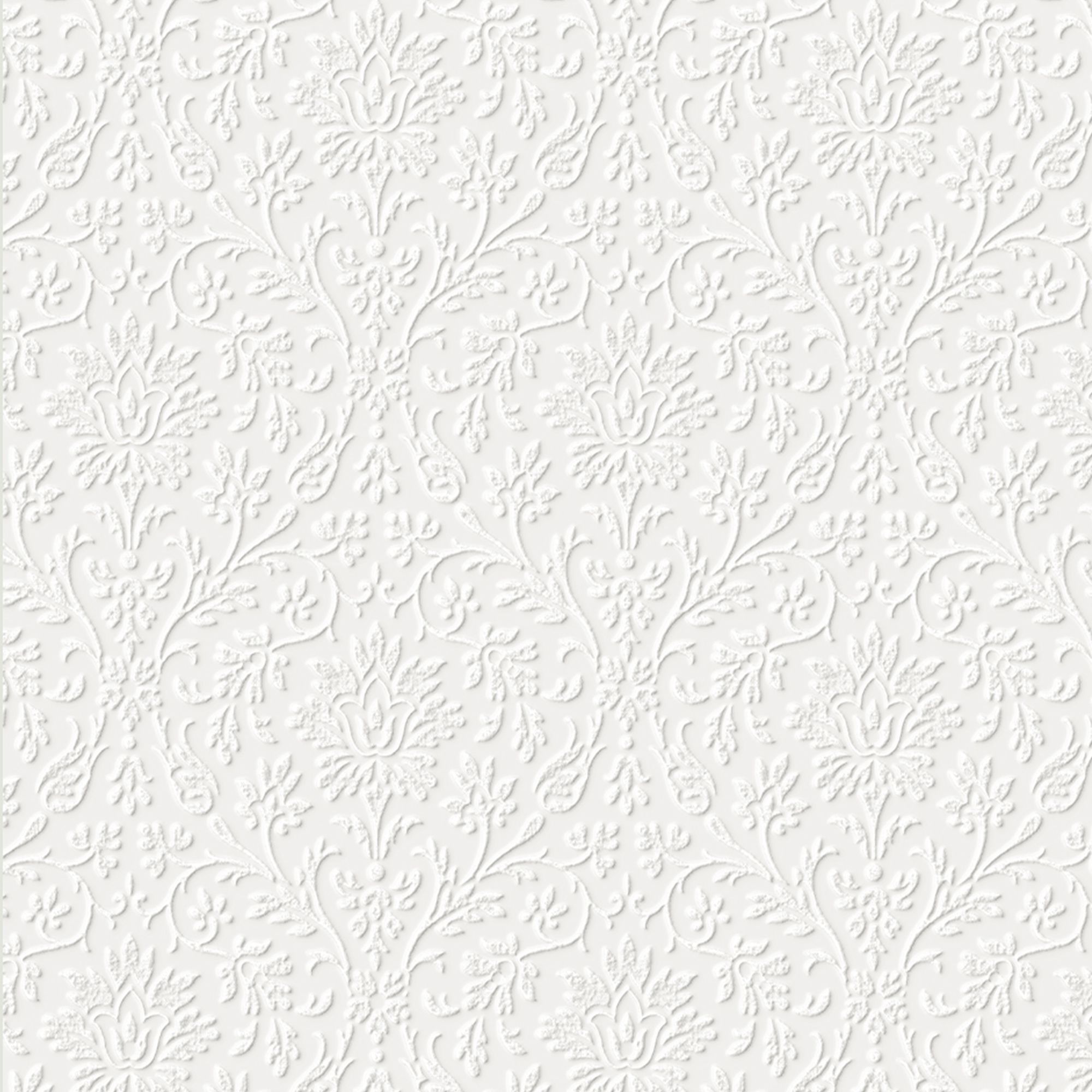 Laura Ashley Annecy White Damask Smooth Wallpaper Sample