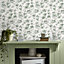 Laura Ashley Autumn Sage Green Leaves Smooth Wallpaper Sample