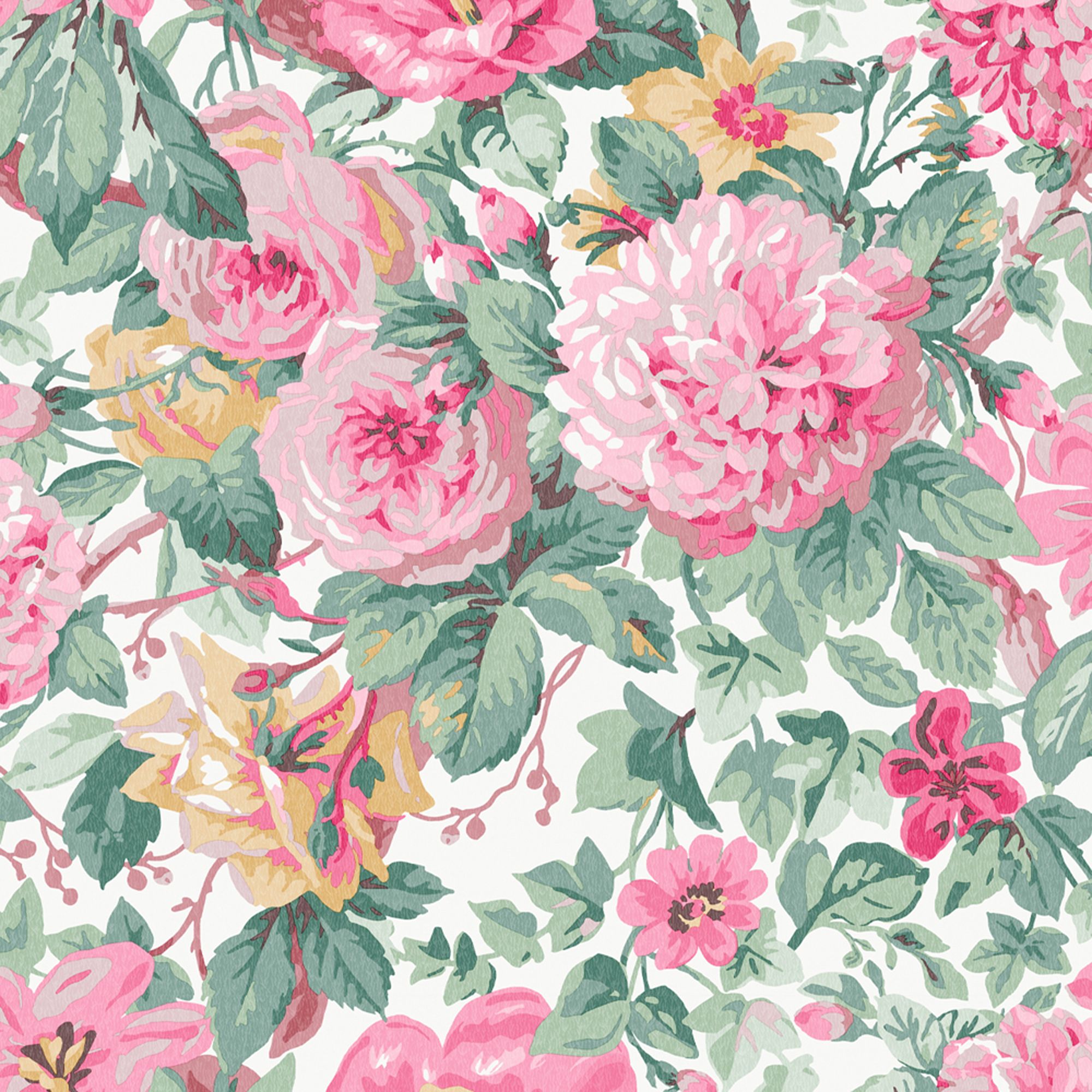 Laura Ashley Aveline Rose Pink Floral Smooth Wallpaper