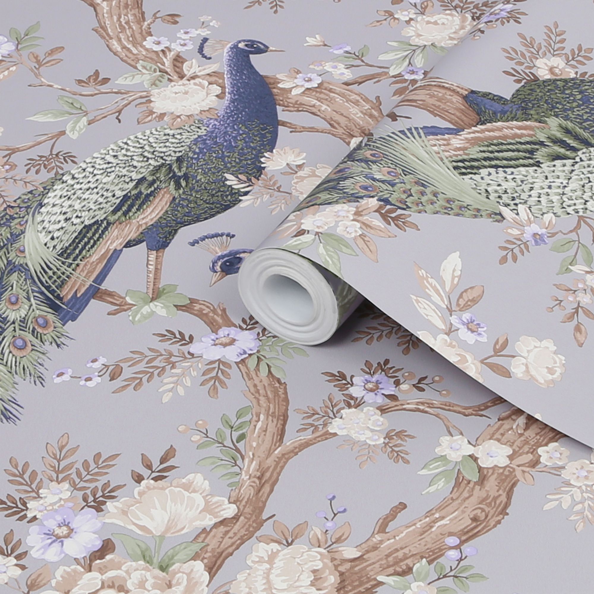 Laura Ashley Belvedere Purple Animal Smooth Wallpaper