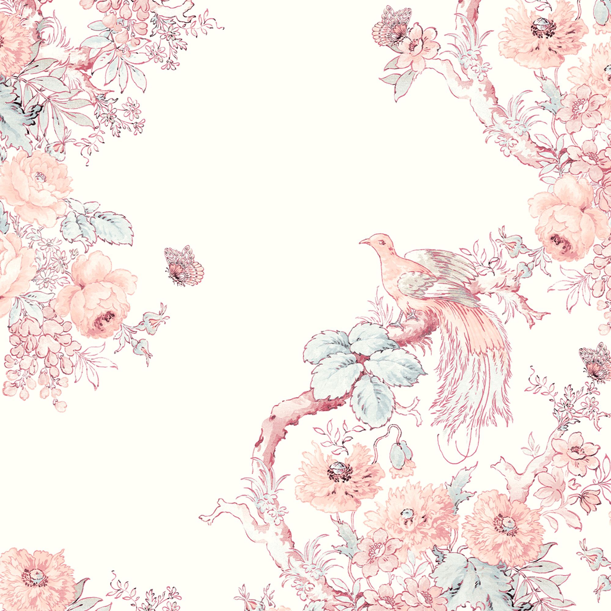 Laura Ashley Birtle Blush Pink Floral Matt Mural