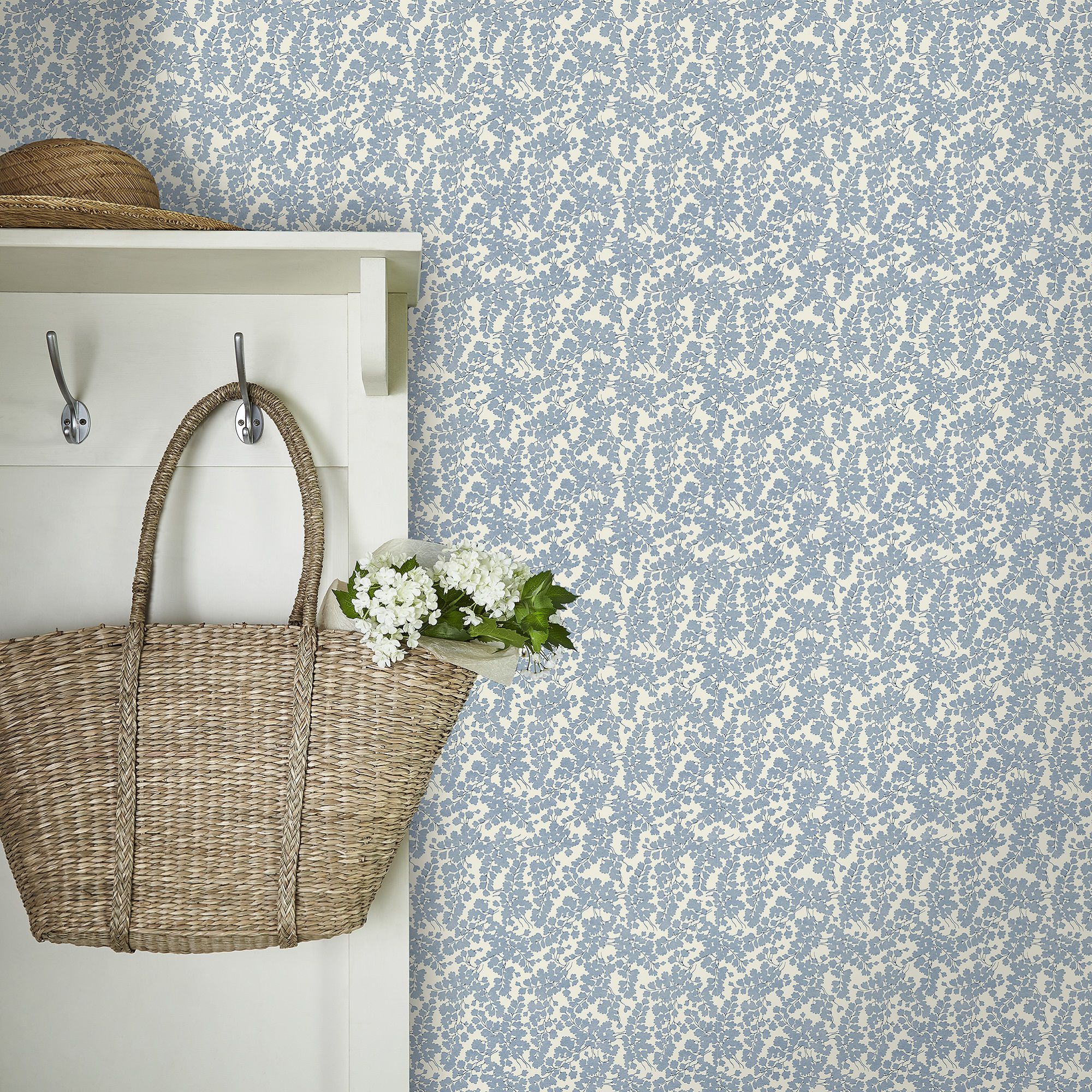 Laura Ashley Blue Cariad Smooth Wallpaper