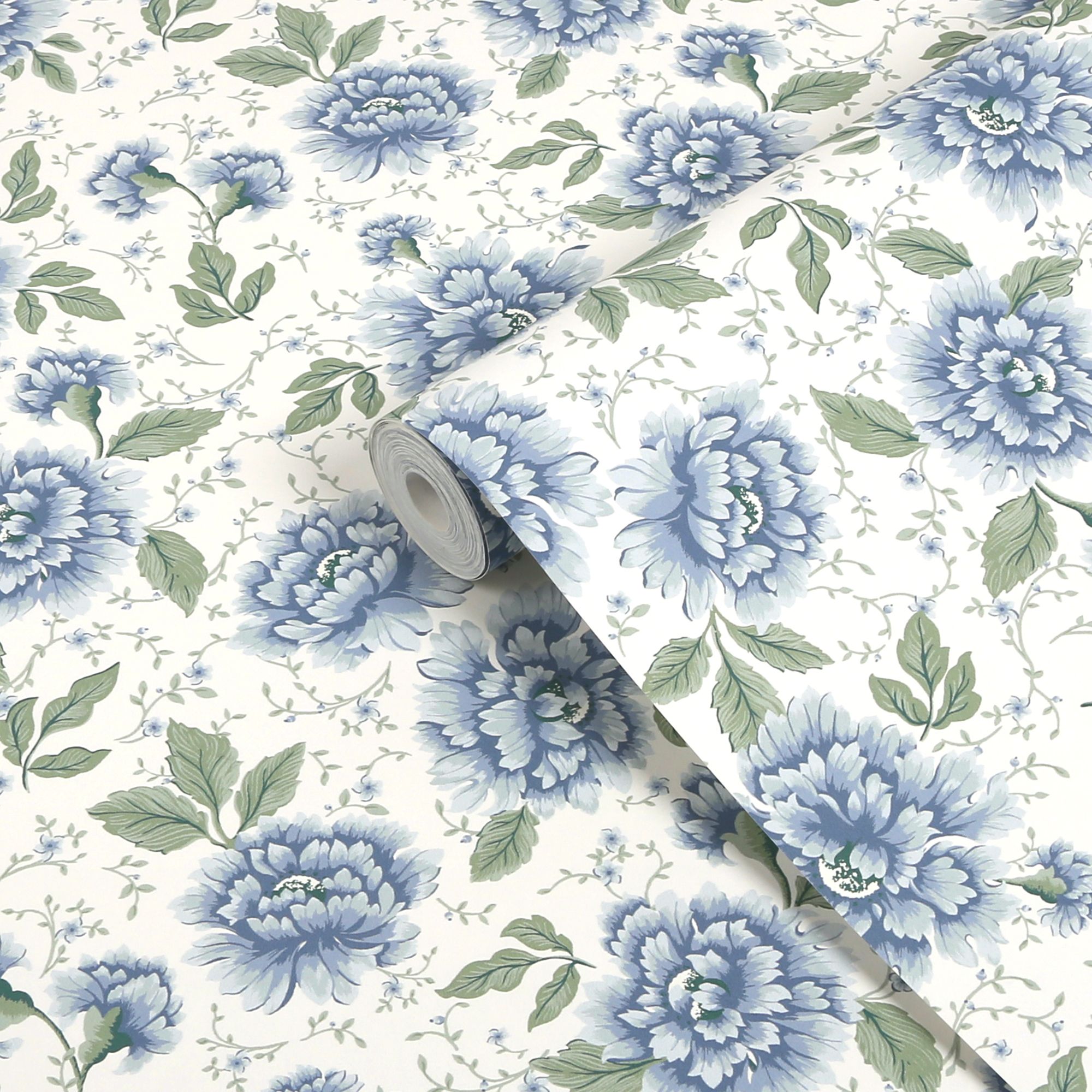 Laura Ashley Blue Pickworth Posy Smooth Wallpaper