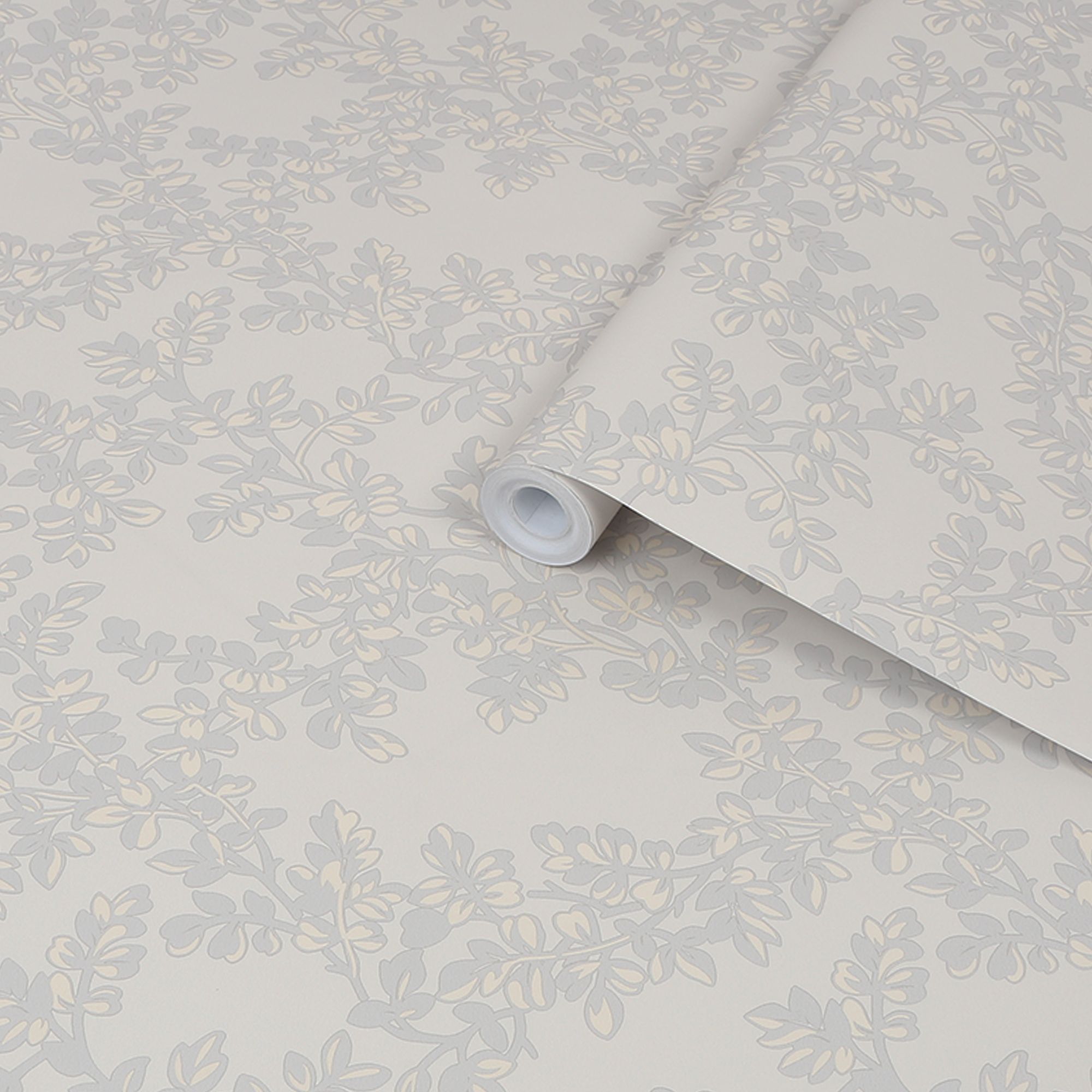 Laura Ashley Burnham Dove grey Trail Smooth Wallpaper Sample