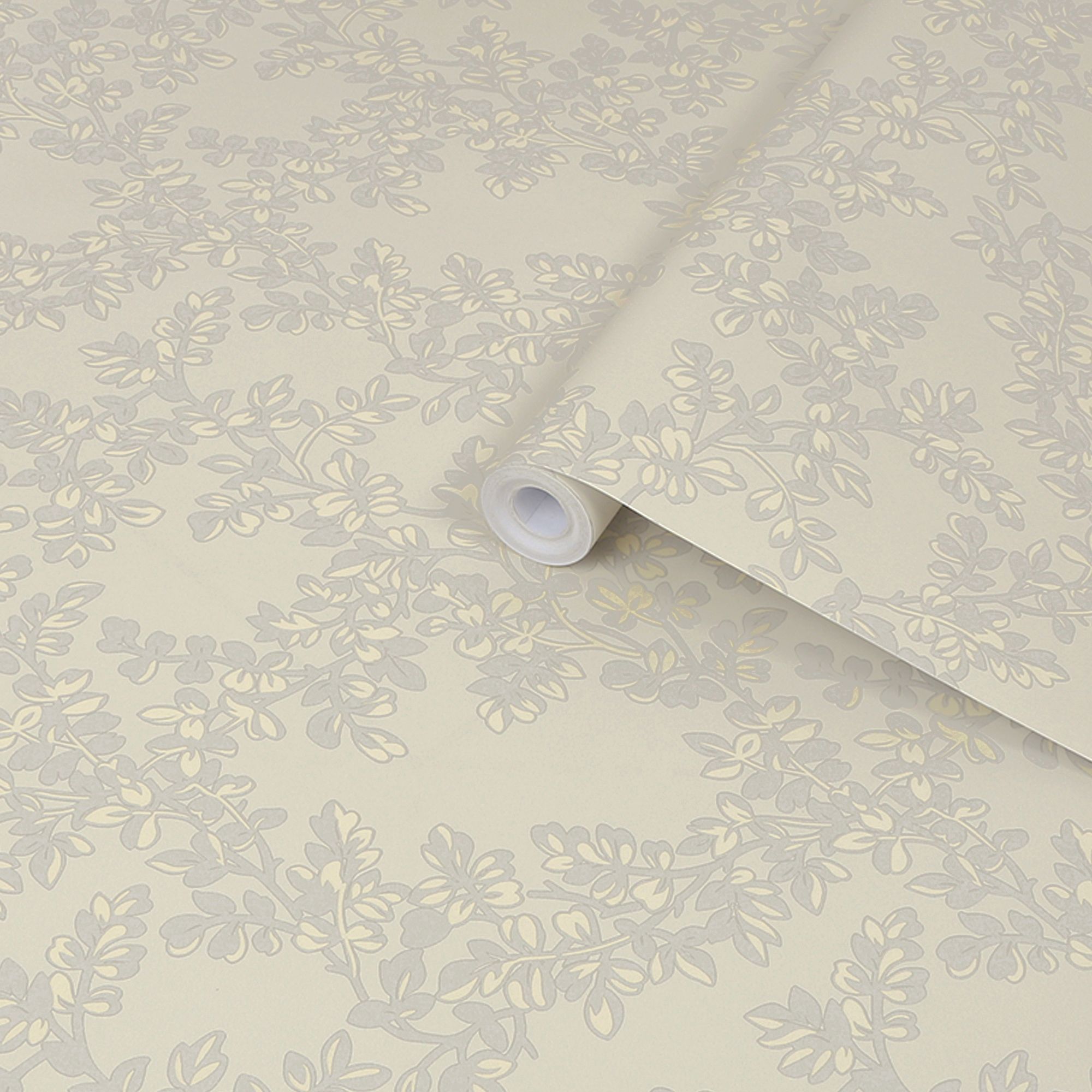 Laura Ashley Burnham Dove grey Trail Smooth Wallpaper at B&Q