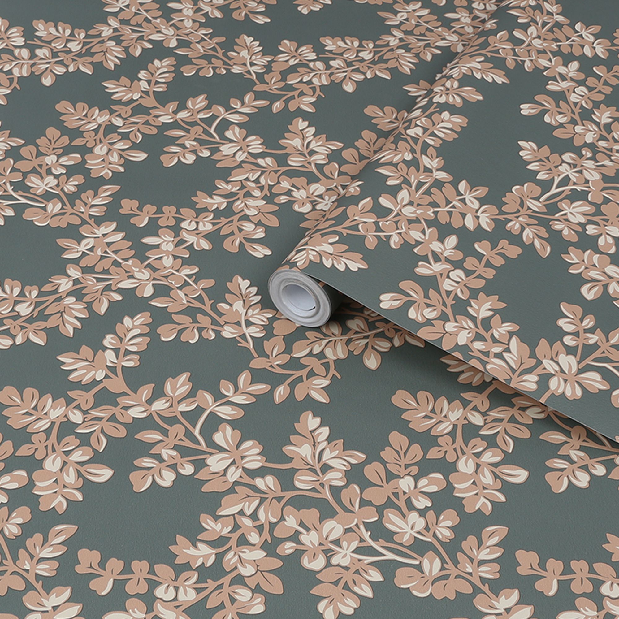 Laura Ashley Burnham Fern Trail Smooth Wallpaper Sample