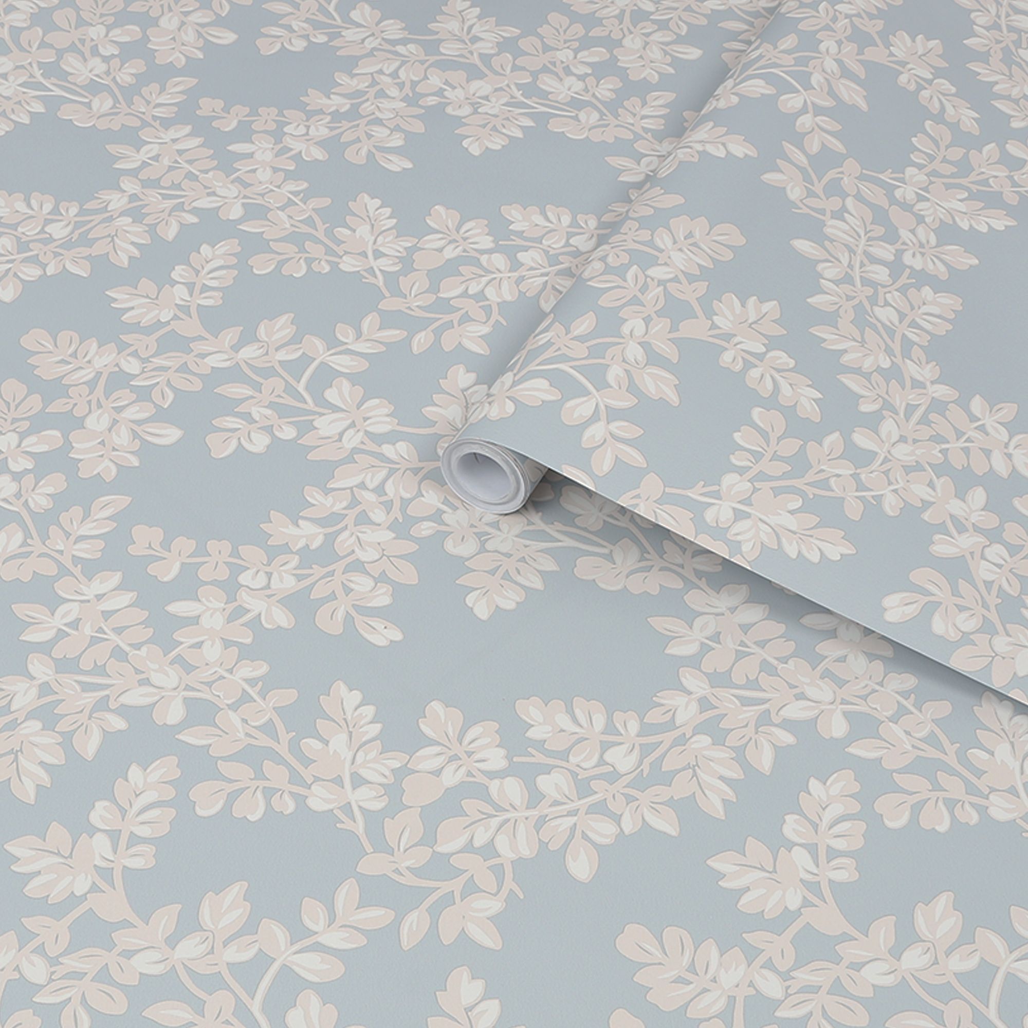 Laura Ashley Burnham Pale seaspray Trail Smooth Wallpaper Sample