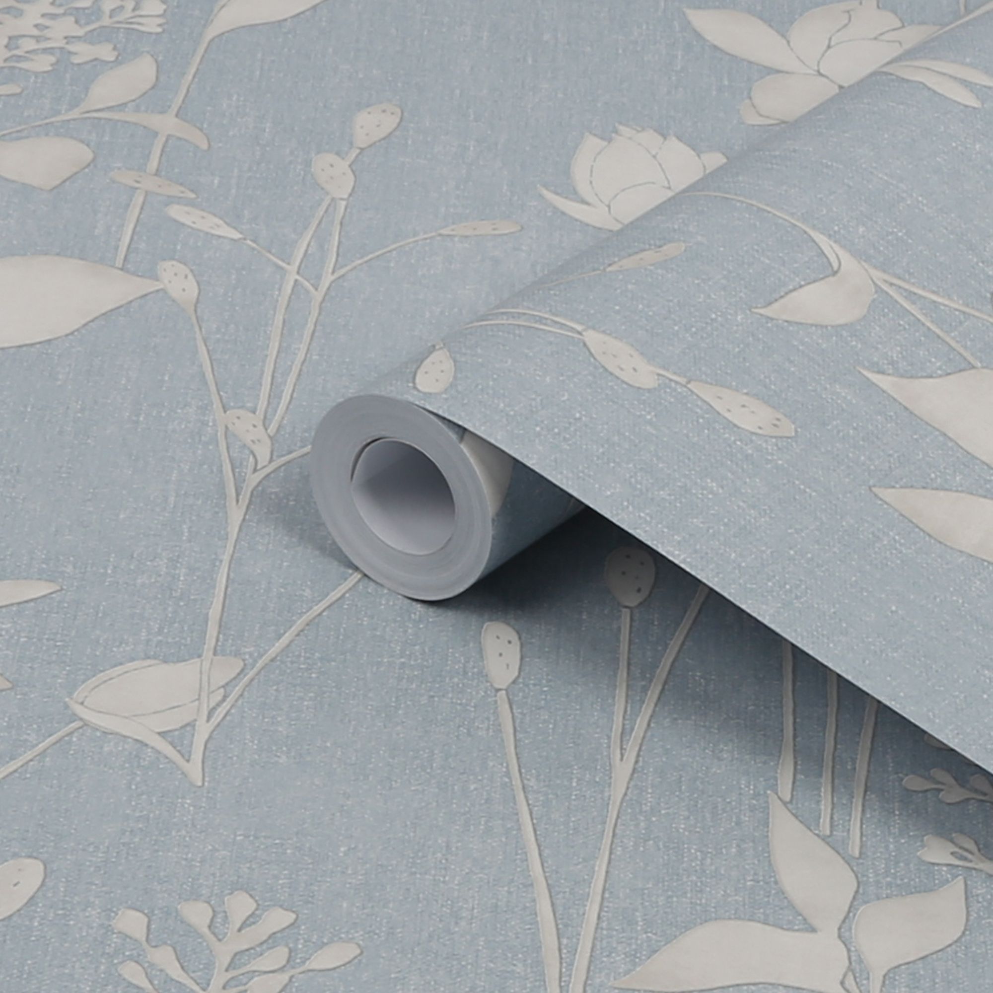 Laura Ashley Chalk blue Dragonfly garden Smooth Wallpaper Sample