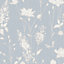 Laura Ashley Chalk blue Dragonfly garden Smooth Wallpaper Sample