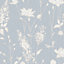 Laura Ashley Chalk blue Dragonfly garden Smooth Wallpaper