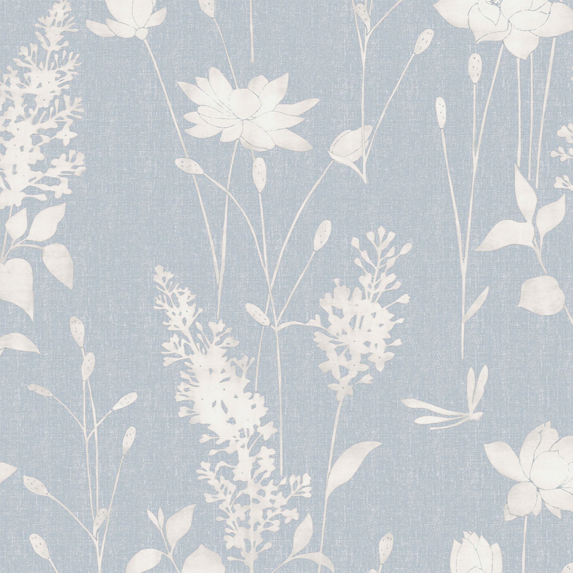 Laura Ashley Chalk blue Dragonfly garden Smooth Wallpaper