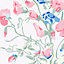 Laura Ashley Charlotte Coral Pink Floral Smooth Wallpaper Sample